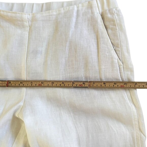 J. Jill Womens Love Linen Pants Size M Off White Ankle Beachy Summer Minimalist - Picture 7 of 11